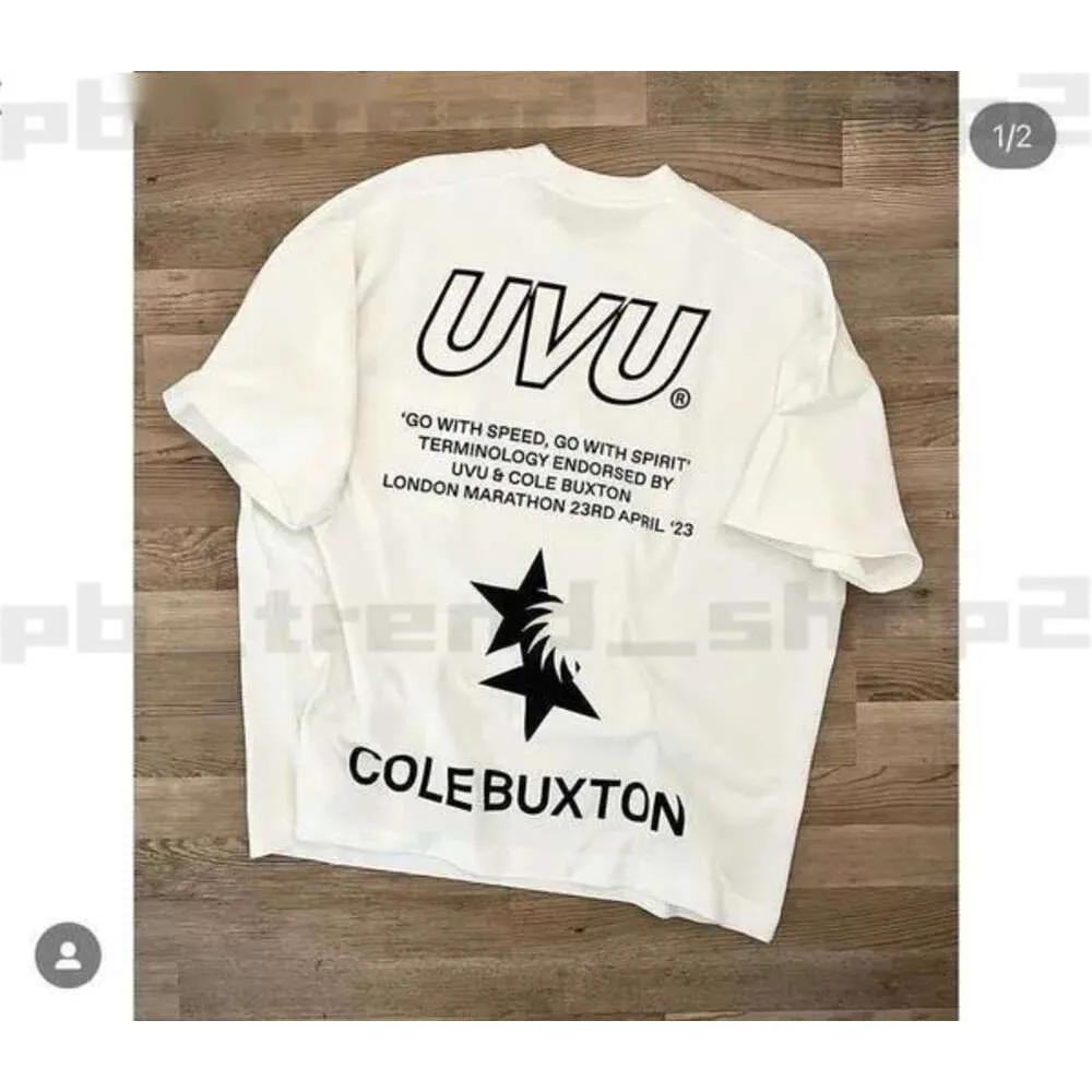 Męskie koszulki 23SS Slogan UVU Printing Cole Buxton T-shirt mężczyzn Kobiety 1 1 Cotton CB TEE Casual Short Sleeve T-koszulki TEES Summer 897