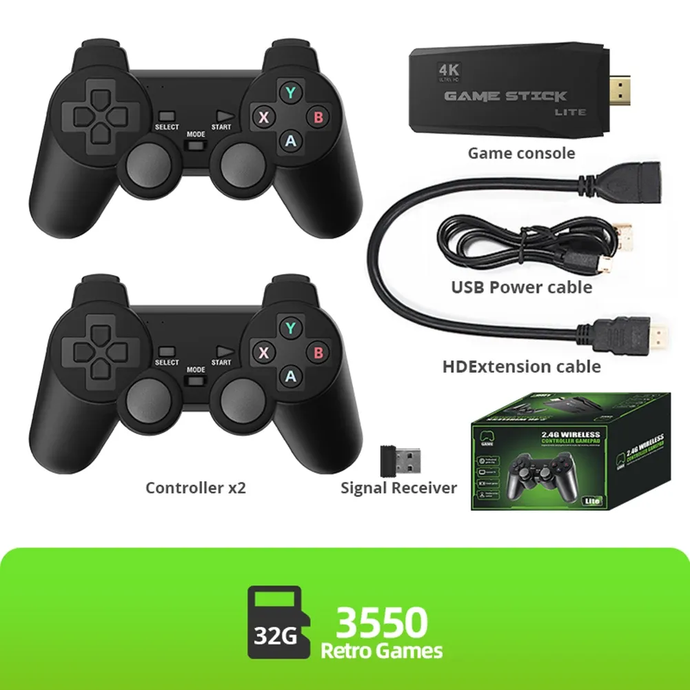 Konsole 32G/64G Konsola gier wideo HDmicompatible Video Game Stick 10000+Gry wideo wyposażone w grę S1/Atari/Nazwa/SFC/FC/GBA/GB/GBC