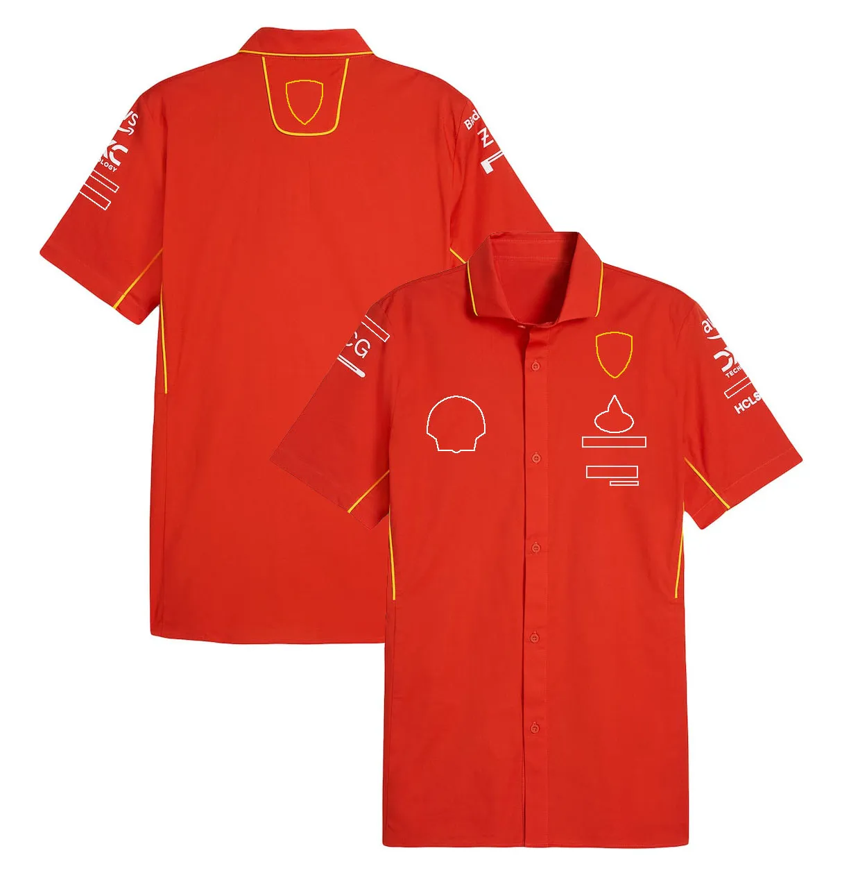 Heren Polos F1 2024 Team T-shirt Nieuwe Formule 1 Racing Mens Polo Shirts T-Shirt Motorsport No.16 en No.55 Driver Red T-Shirt-fans Shirts SFPl