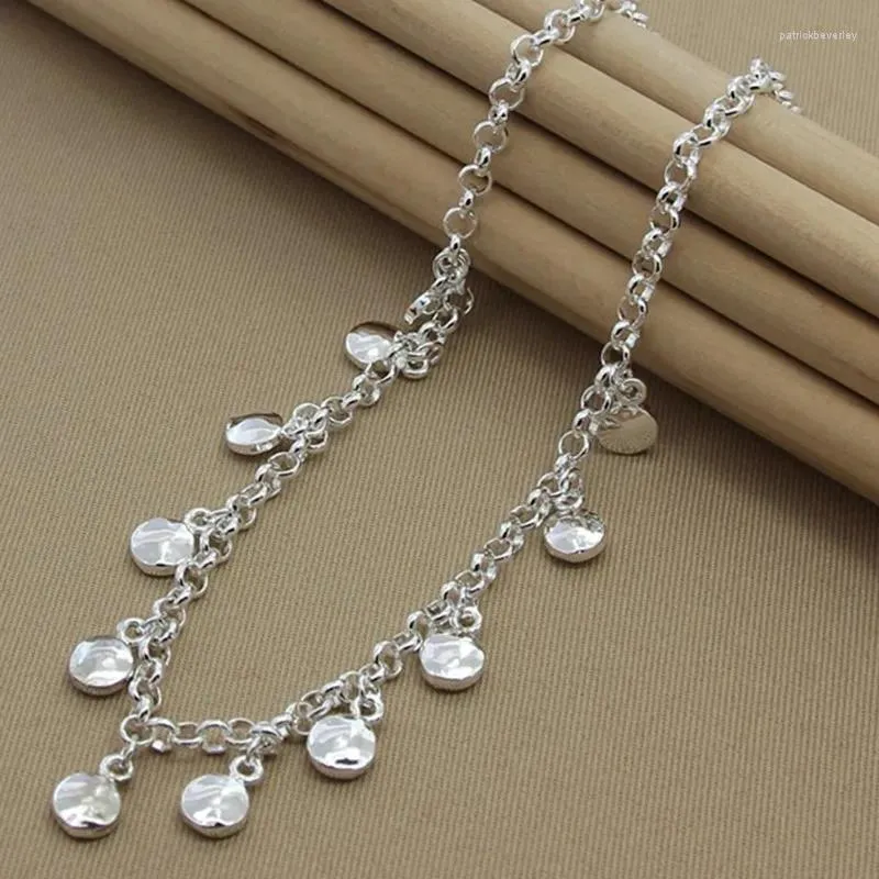 Hangers 925 Sterling Zilveren Cirkel Ronde Bean Ketting Voor Vrouwen Bruiloft Verloving Mode Charme Sieraden Geschenken