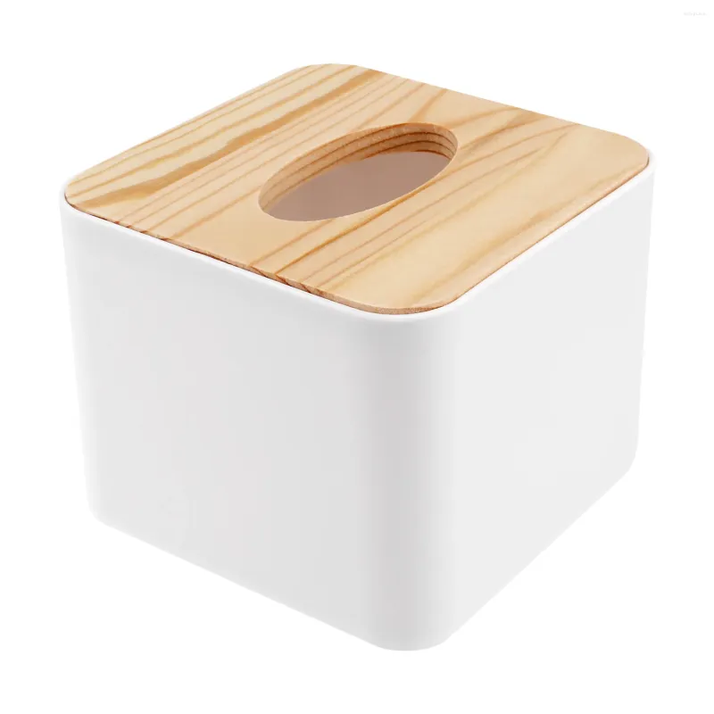 Jewelry Pouches Square Tissue Box With Wooden Lid Household Removable Mini