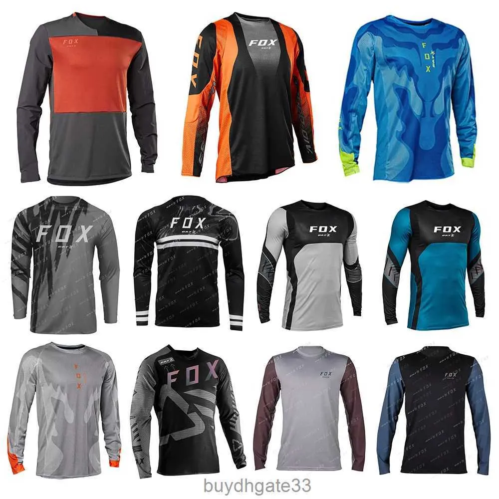 AHRJ T-shirts pour hommes Maillot de descente pour hommes Bat Fox Camiseta Moto tout-terrain T-shirt de vélo de montagne Cyclisme Chemise de motocross à séchage rapide