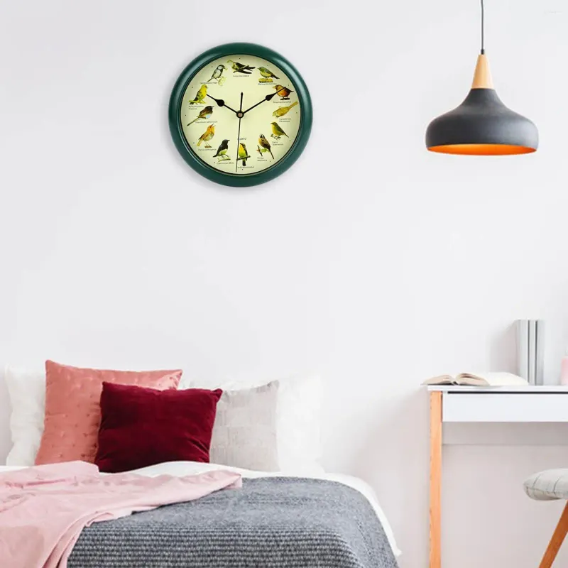 Wandklokken 25 cm muzikale vogels hangende klok melodieuze kamer op batterijen