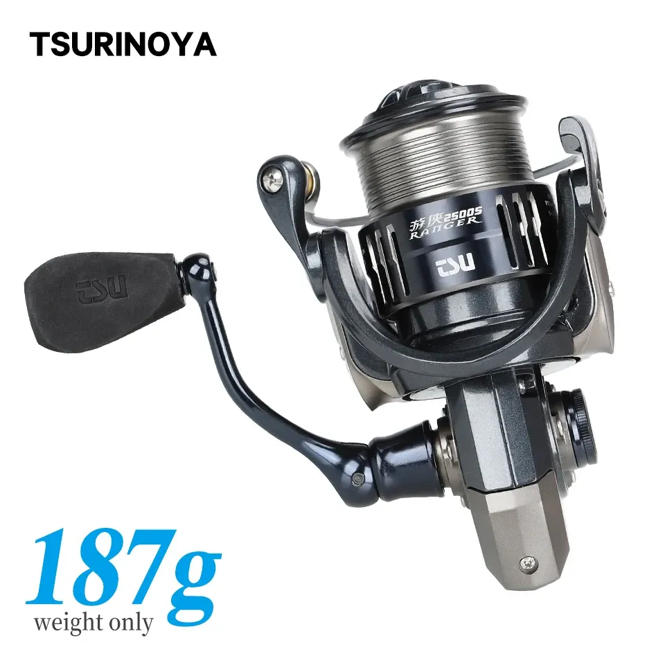 Reels TSURINOYA Ultralight Carbon Spinning Fishing Reel RANGER 2000S 2500S 3000S 6kg Drag Power 9+1BB Shallow Spool Long Casting Reel