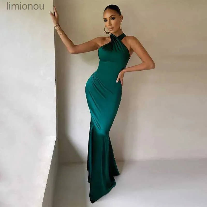 Urban Sexy Dresses wsevypo Elegant Formal Vestidos Women Cross Halter Long Fishtail Dress Ladies Backless Ball Gown Cocktail Party Evening Dresses 240223