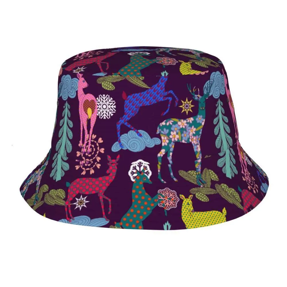 Chapeau de pêcheur pliable en forme de cerf et de feuilles de noël, casquette d'ombrage de protection solaire pour femmes et hommes