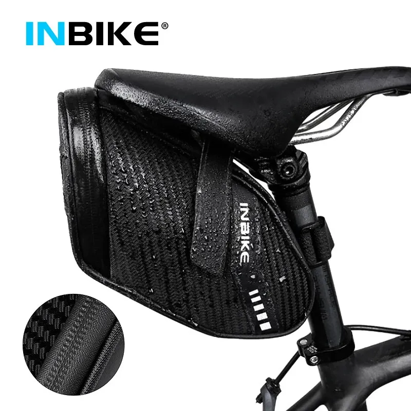 INBIKE Borsa da sella per bicicletta portatile Borsa da sella per bici impermeabile in nylon Borsa per bicicletta Borsa posteriore per bicicletta Borsa per attrezzi da ciclismo Borsa posteriore 240219