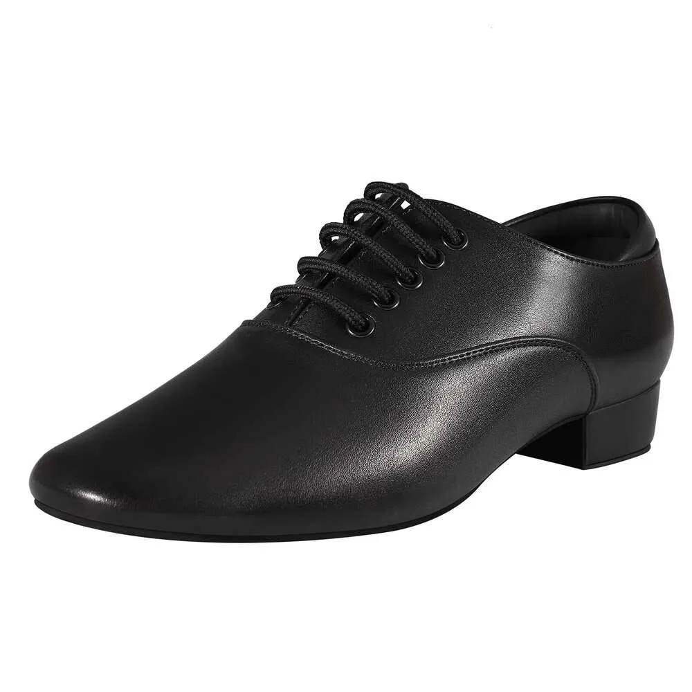 Chaussures de personnage pour hommes en cuir de salon Black Salsa Latin Tango Dance 887 20411