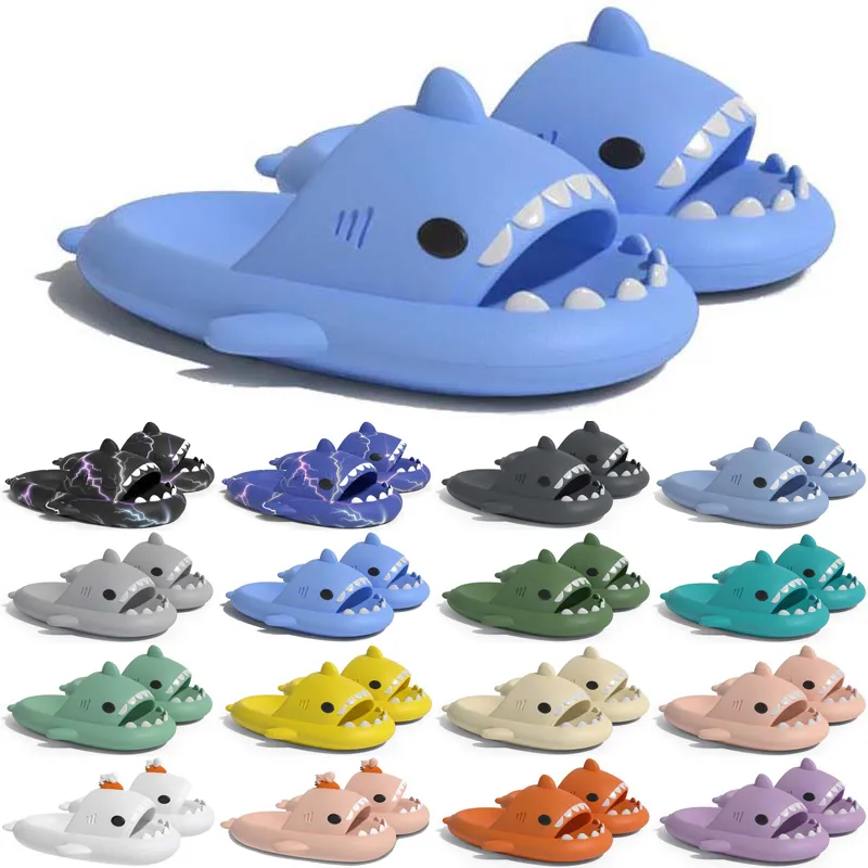 Gratis Verzending Designer shark slides sandaal slipper sliders voor mannen vrouwen sandalen slide pantoufle muilezels mannen vrouwen slippers trainers slippers sandles color8