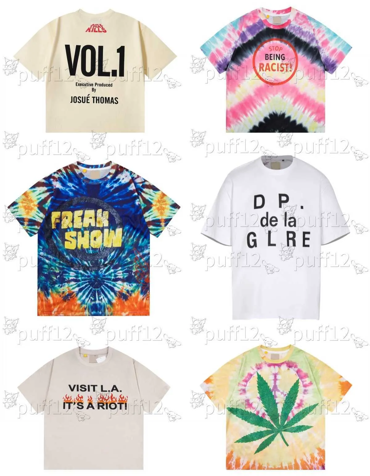 2024 Mens Camiseta Designer Galeria Deptst Camiseta High Street Hip Hop Camisa Alfabeto Impressão Tendência Básica Casual Moda Solta T-shirt Curta