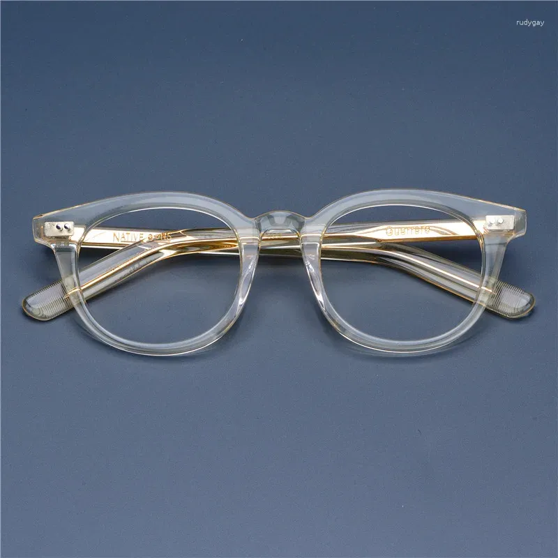 Sonnenbrillenrahmen 2024 Mode Vintage Gelee-Stil Acetatrahmen Myopie Optische Lesebrille Retro Oval Hand Handwerk Frauen Mann Hoch