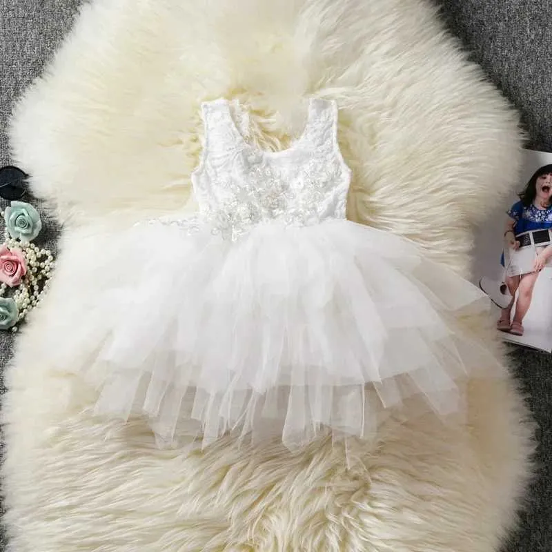 Robes de fille Robe de bébé fille fête 1 an robe d'anniversaire dentelle coton baptême robe Infantil Tulle robes de mariée blanc vêtements de baptême