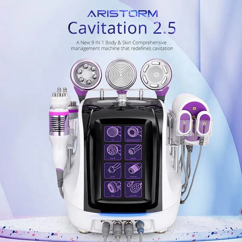 9 en 1 ultrasons Laser Cavitation vide RF corps mince perte de poids radiofréquence Machine Mini 40K usage domestique 80K Cavitation sous vide