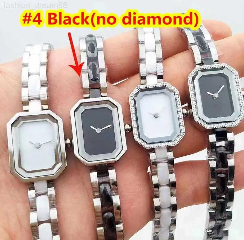 Womens Watch Quartz Battery Ceramics rostfritt band Diamond Dial lyxklockor YQ6612