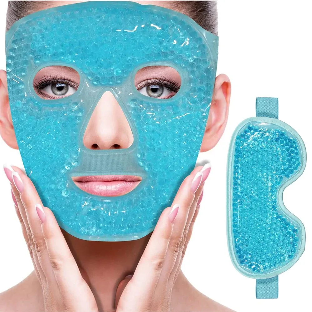 Outil Gel de glace masque facial Anti-rides soulager la Fatigue raffermissement de la peau Spa chaud froid thérapie glace Pack refroidissement Massage beauté outil de soins de la peau