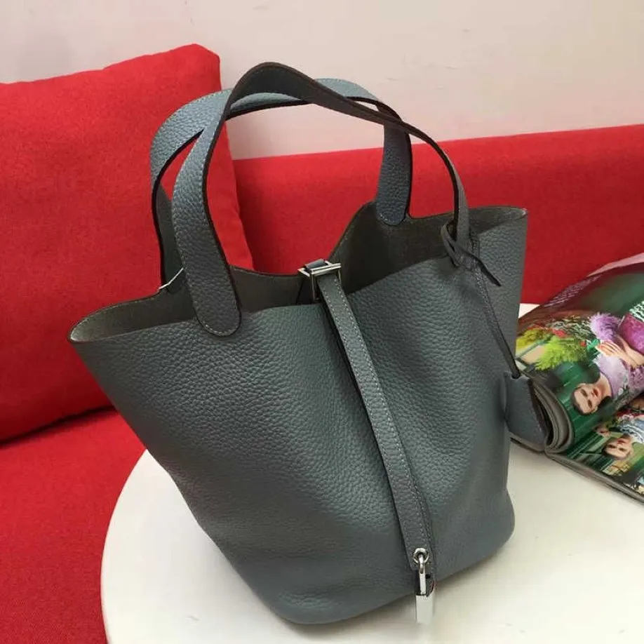 yuchengbags 2022Classic -vente de sacs de panier de légumes Picotin Lock Femme en cuir véritable marque de mode sac à main de haute qualité L214U