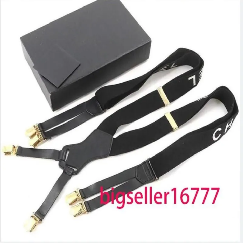 2022 Newest Factory Direct Fashion Men's and women Designer Suspenders 3 0 x 115cm Six Clip Wide Strap C312O