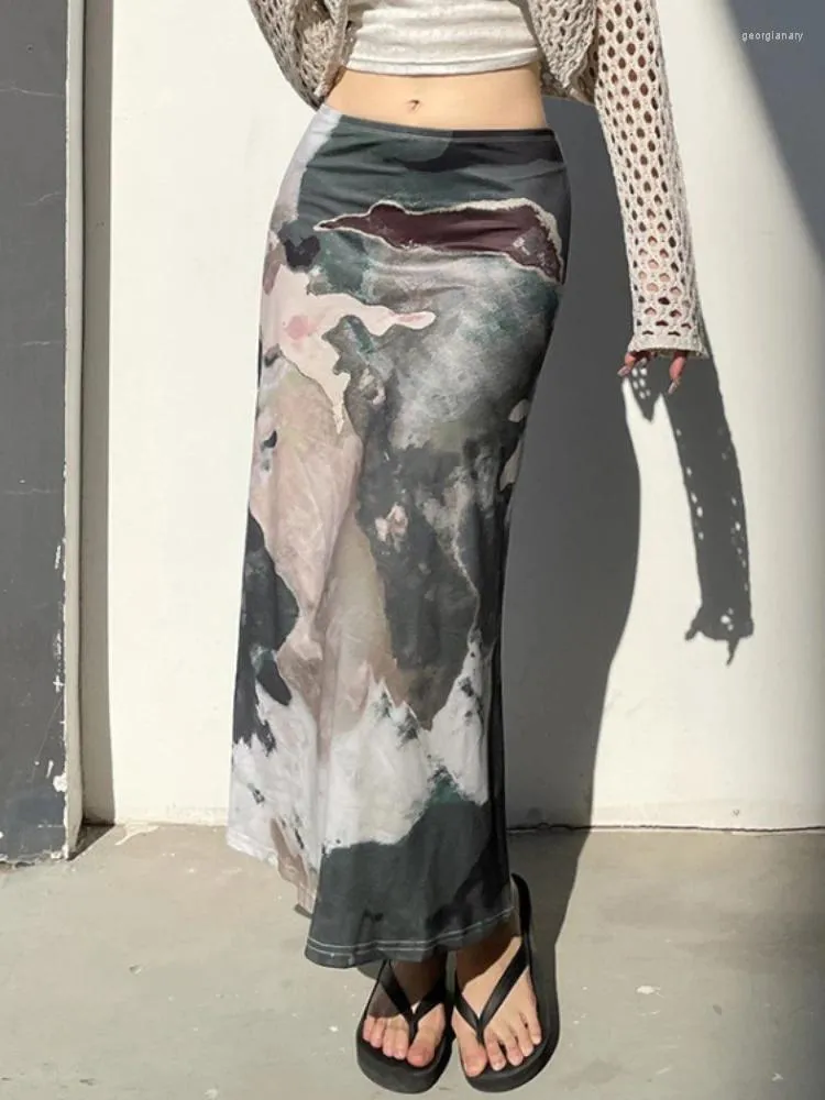 Faldas con estampado Vintage japonés Harajuku Grunge para Mujer, falda estética Y2k que combina con todo, ropa de calle 2024, Faldas de moda para Mujer