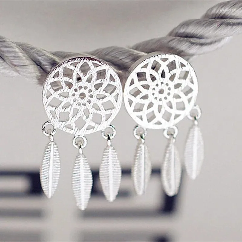 Oorknopjes Retro Jewerly Fashion Vintage 925 Sterling Zilver Ronde Leaf Design Oorbel voor damesgroothandel