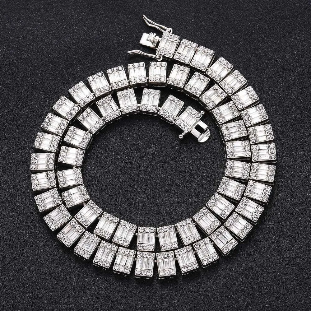 kubansk kedja tennis halsband fyrkantig 10mm fyrkantig diamant rund diamant kubansk kedja hip-hop halsband mens halsband