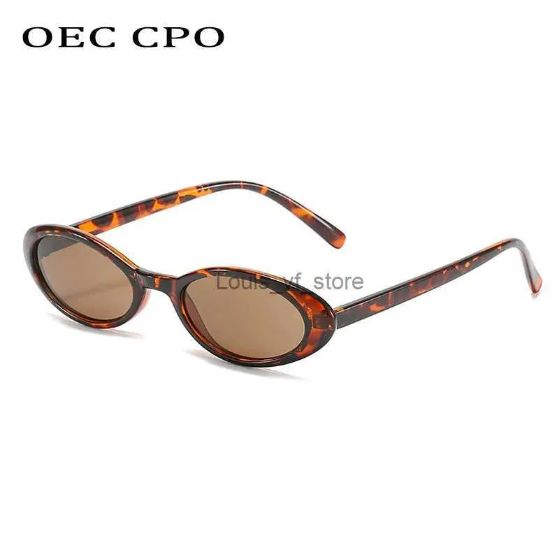 Solglasögon OEC CPO Sexig liten oval kvinnors solglasögon 2021 Ny mode Leopard Brown Hot Sun Glasses Kvinna Retro Färgglada skugga Eyeglass H24223