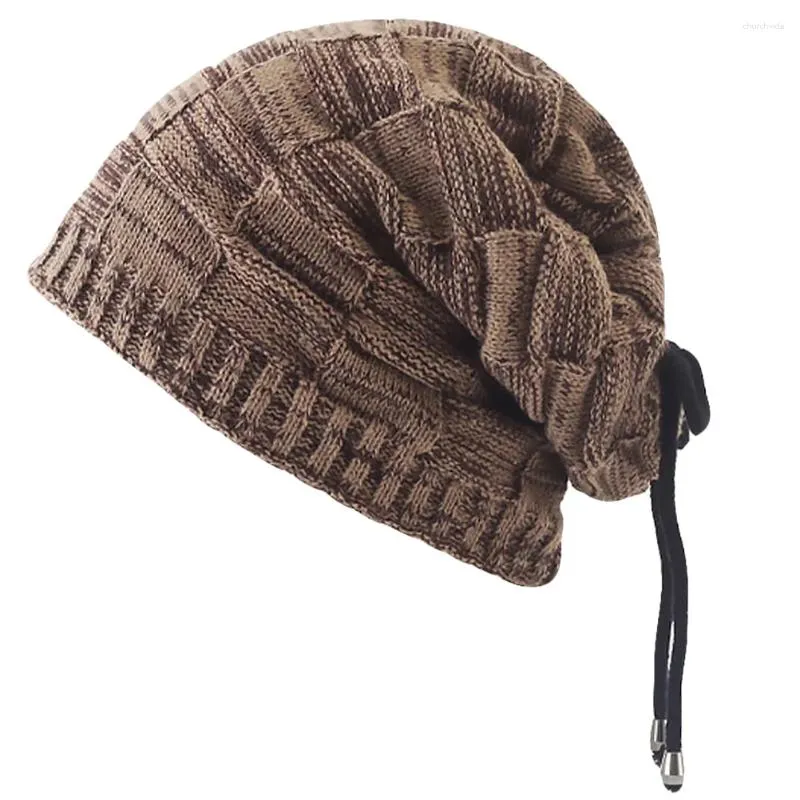 Basker chunky kabel stickad skully beanie cap höga bullar hatt