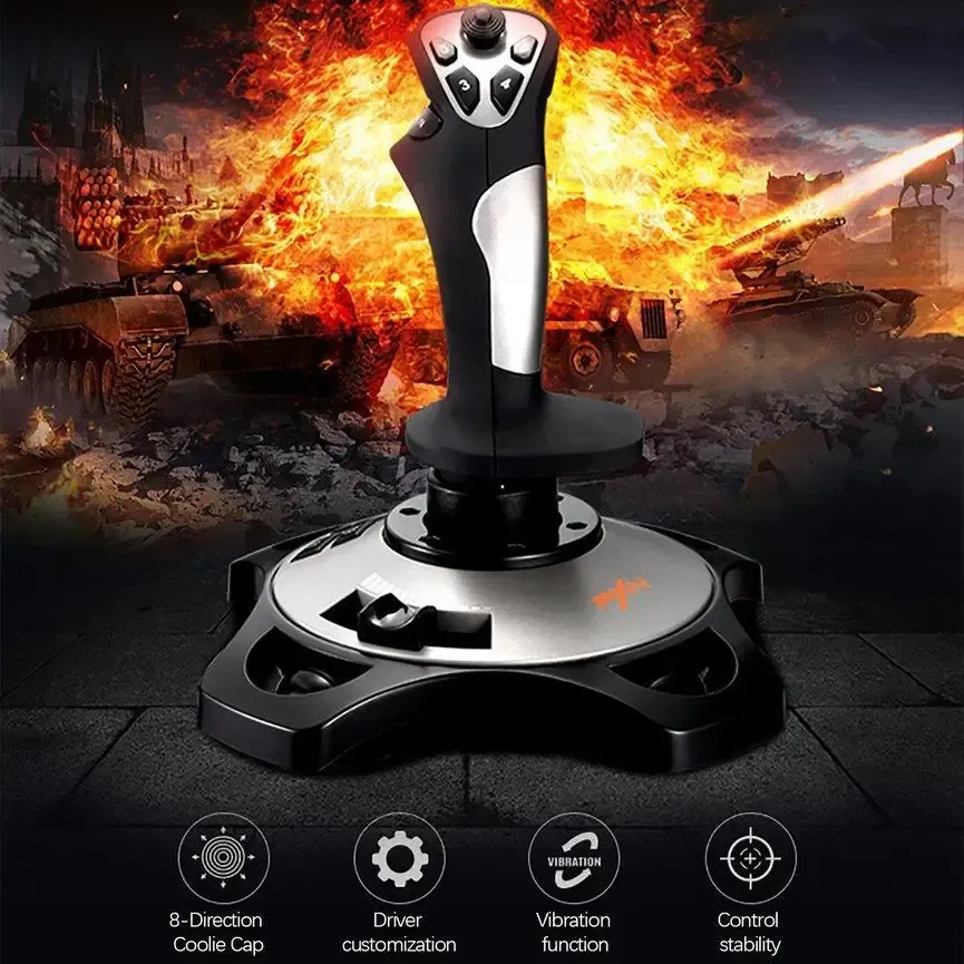 Joysticks PC Joystick Flight Simulator Gamepad Game Controller Buildin Vibration Motor för PXN2113 Desktop Computer Game Accessories