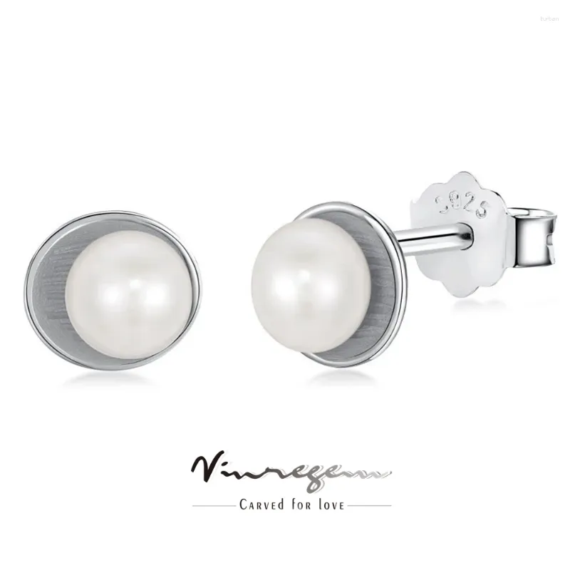 Studörhängen vinregem 7 mm naturlig pärla ädelsten enkla eleganta öronstänger för kvinnor 925 sterling silver fina smycken grossist
