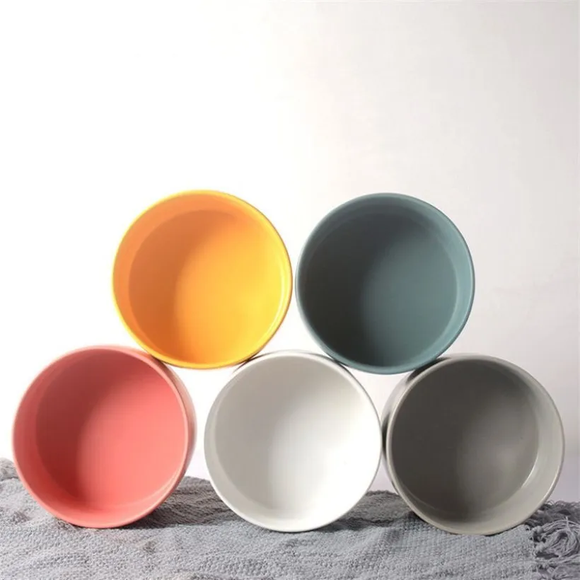 Ceramic Marble Pet Bowl Suitable for Pets To Drink Water and Eat Food Have Various Color Dark Green Pink Gray White Y200917253c