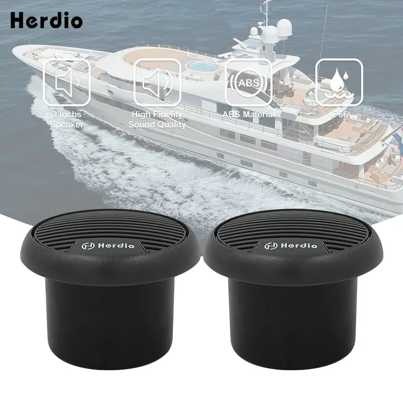 Speakers Herdio 3 Inch Marine Waterproof Motorcycle Speakers 80W Output Power Audio Stereo System For ATV UTV Outdoor Swimming Pool