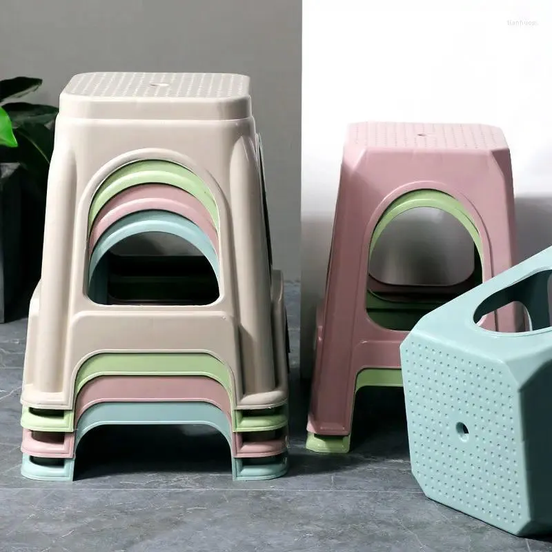Obozowe meble LCL54 plastikowy stołek domowy dom dożyny jadalni Wysoka ławka zagęszczona moda dorosła kwadratowa shuo materialna deska kleju