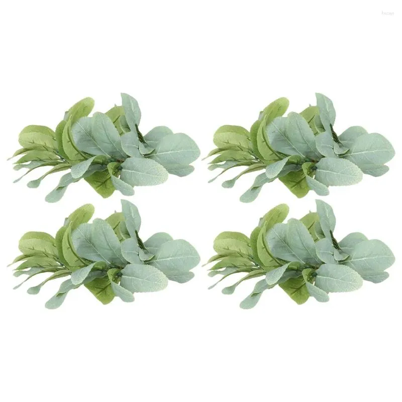 Decorative Flowers 4 Pcs Ring Rings Christmas Garland Artificial Leaf Wreath Wreaths Pe (plastic) Fake Plant The