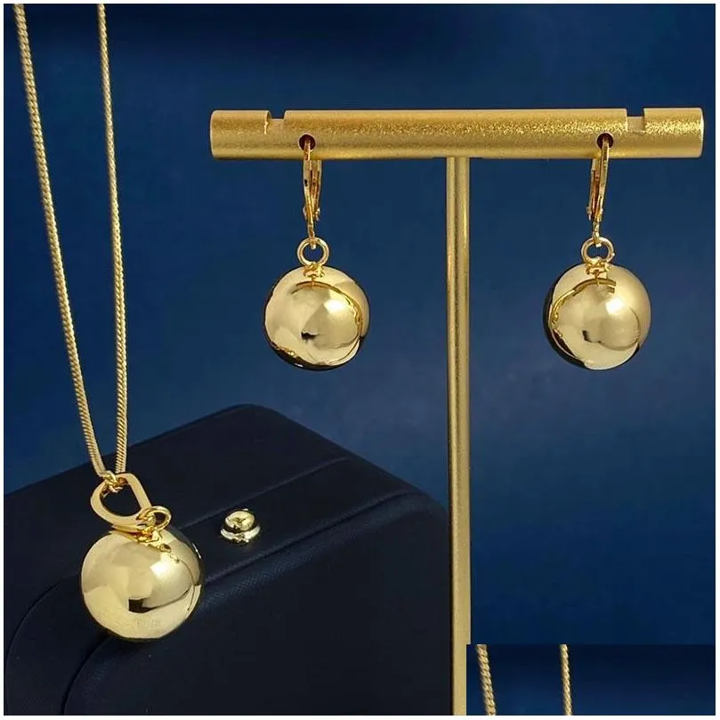 Pendant Necklaces Luxury Designer Jewelry Women Gold Ball Earrings Sets Ins Elegant Style Thin Chain With Metal Girls Drop Delivery P Dhrnz