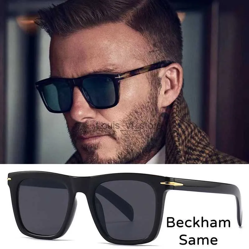 Sunglasses Classic Beckham Sunglasses Men Luxury Brand Designer Vintage Retro Square Women Anti Blue Light Sun Glasses Uv400 Shades H24223