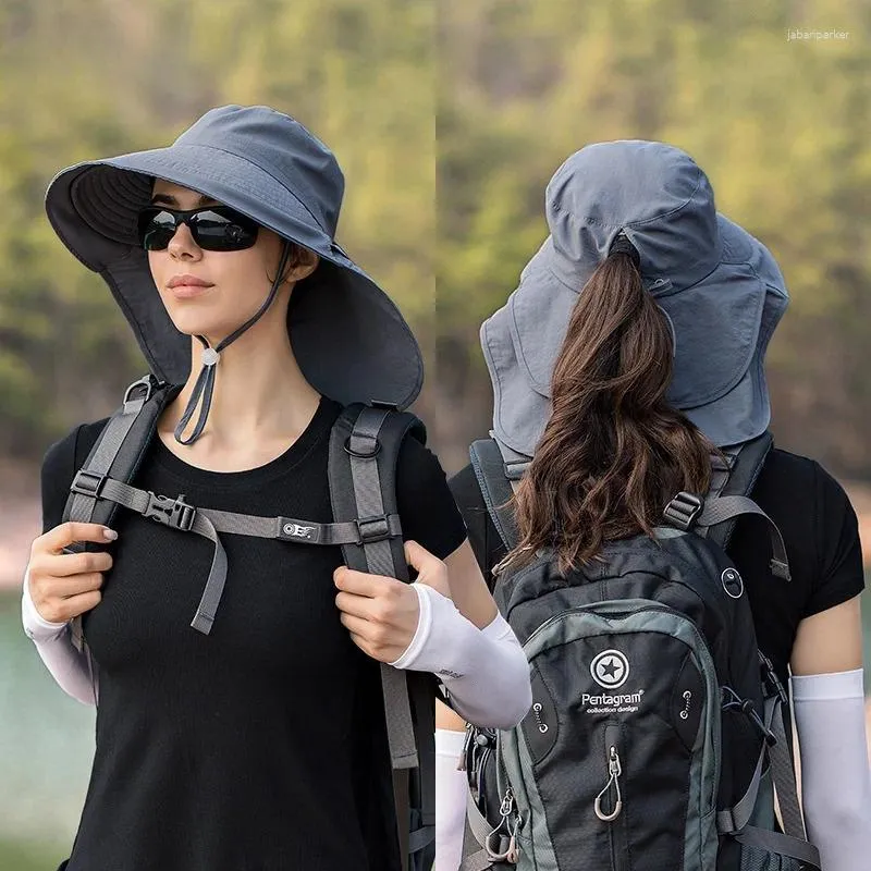 Pinces à cheveux d'été vert armée, Protection solaire, chapeau pare-soleil pour l'extérieur, châle intégré, couvre-chef à la mode pour femmes