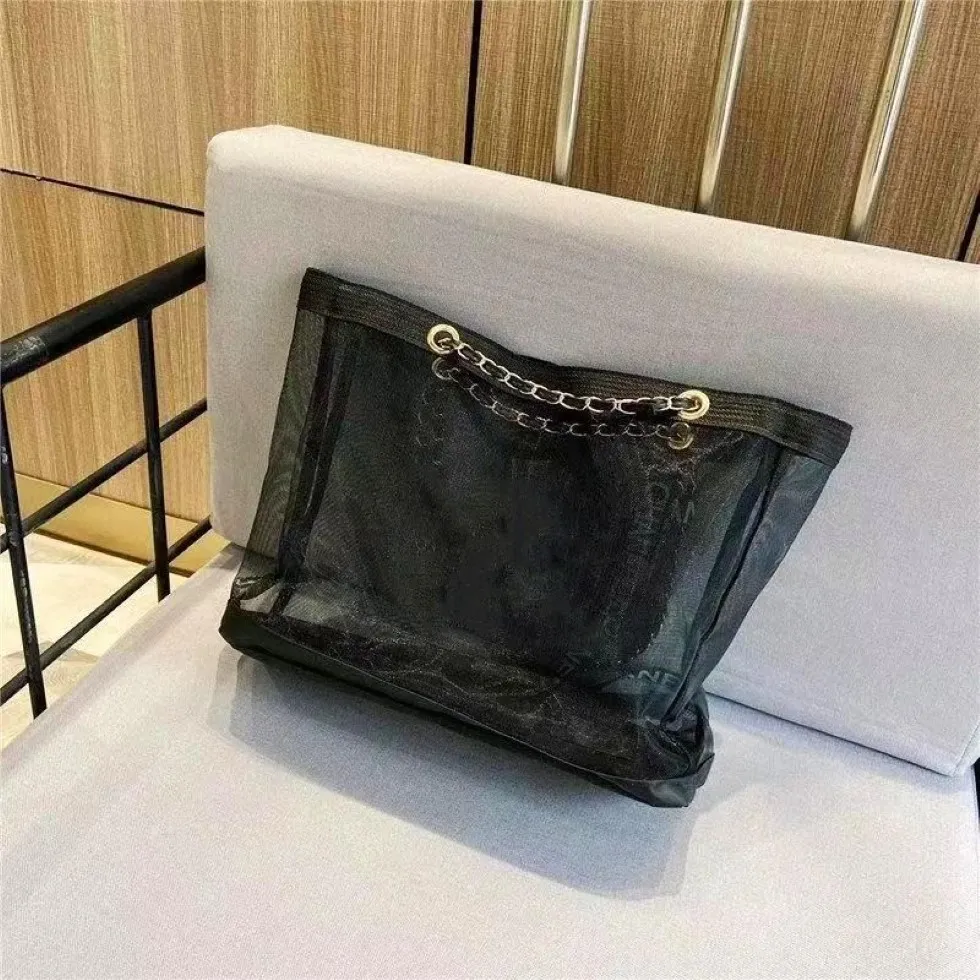 Пляжная косметичка, черная сумка, сетка, известный магазин косметики, сумка для красоты, черная сетка для покупок, Bag269Z