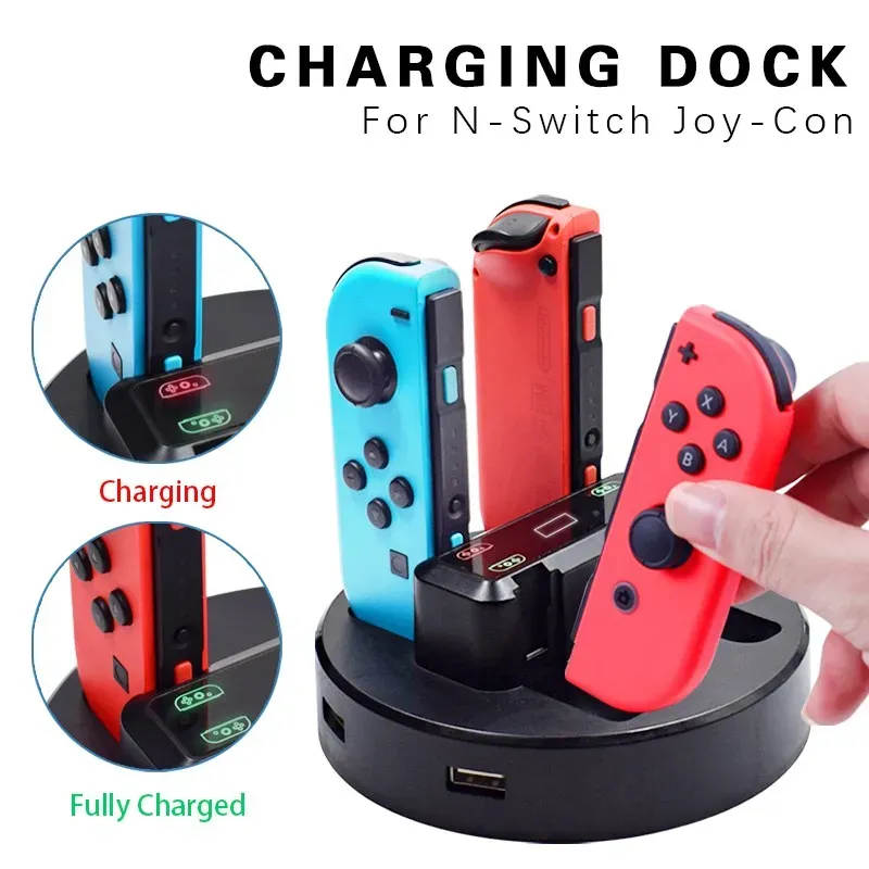 Gamepads para nintend switch carregador usb estação de carregamento suporte para nintend switch joycon game console controlador