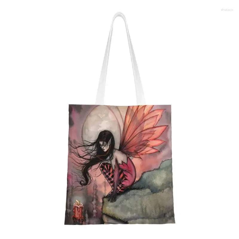 Boodschappentassen Leuke herfstvlam Fairy Fantasy Art door Molly Harrison Tote Recycling Canvas Boodschappen Schoudertas