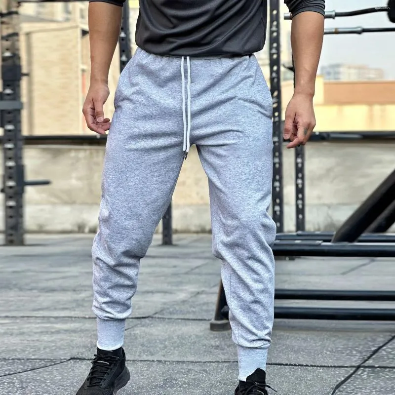 Pantalon pour hommes, couleur unie, taille élastique, ample, cordon de serrage, sport décontracté, basket-ball, course à pied, entraînement, chino pour hommes