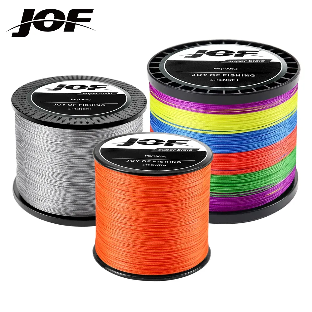 Lines JOF Braided Line 8X 1000/500/300m 9 Color All for Fishing Line MaxDrag 2288LB Multifilament PE Line for Saltwater Sea Fishing