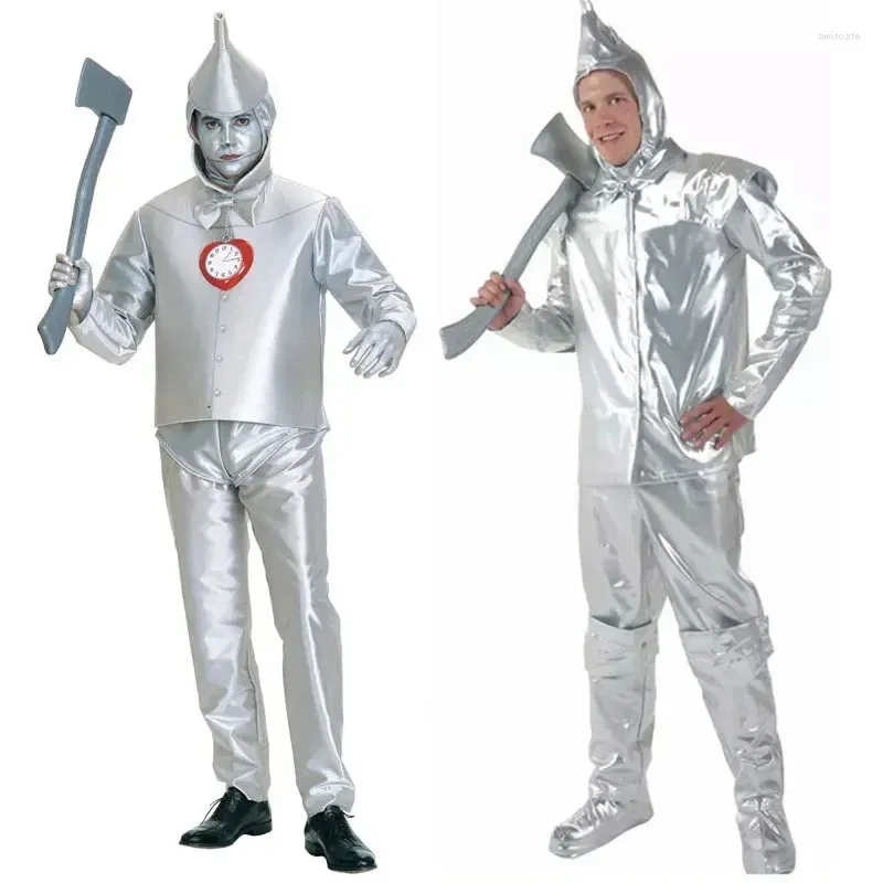 Męskie koszule dorosły męski Czarodziej Oz Tin Man Cosplay Costumes Halloween Carnival Purim Mardi Gras Party Strój