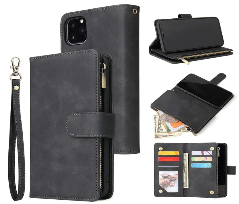 Para Samsung Galaxy A10 A20e A20 A40 A30s A50s A50 A70 A10s A20s A70s S10 Plus cremallera Flip Wallet Funda de cuero para teléfono Cover5466477