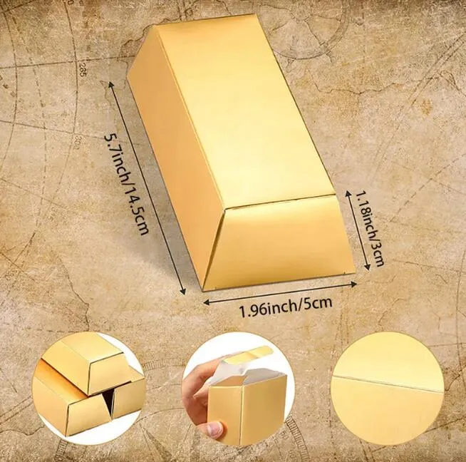 Lingotto D’Oro Finto Per Giochi E Decorazioni – Mattoncino Dorato Brillante, Regalo Per Feste A Tema Pirata E Cinema