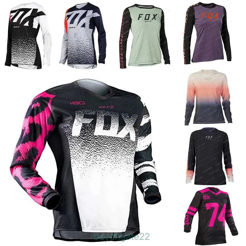 Men's T-shirts Womens Jerseys Long Sleeves Mtb Bat Fox Downhill Bike Shirts Offroad Dh Motorcycle Jersey Motocross Sportwear Clothing E835
