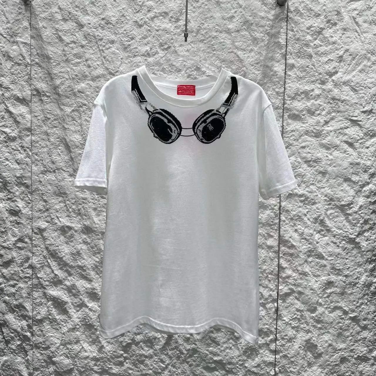 High quality luxury designer loose casual sports T shirt headset rhienstone pattern tops for women 2024 new