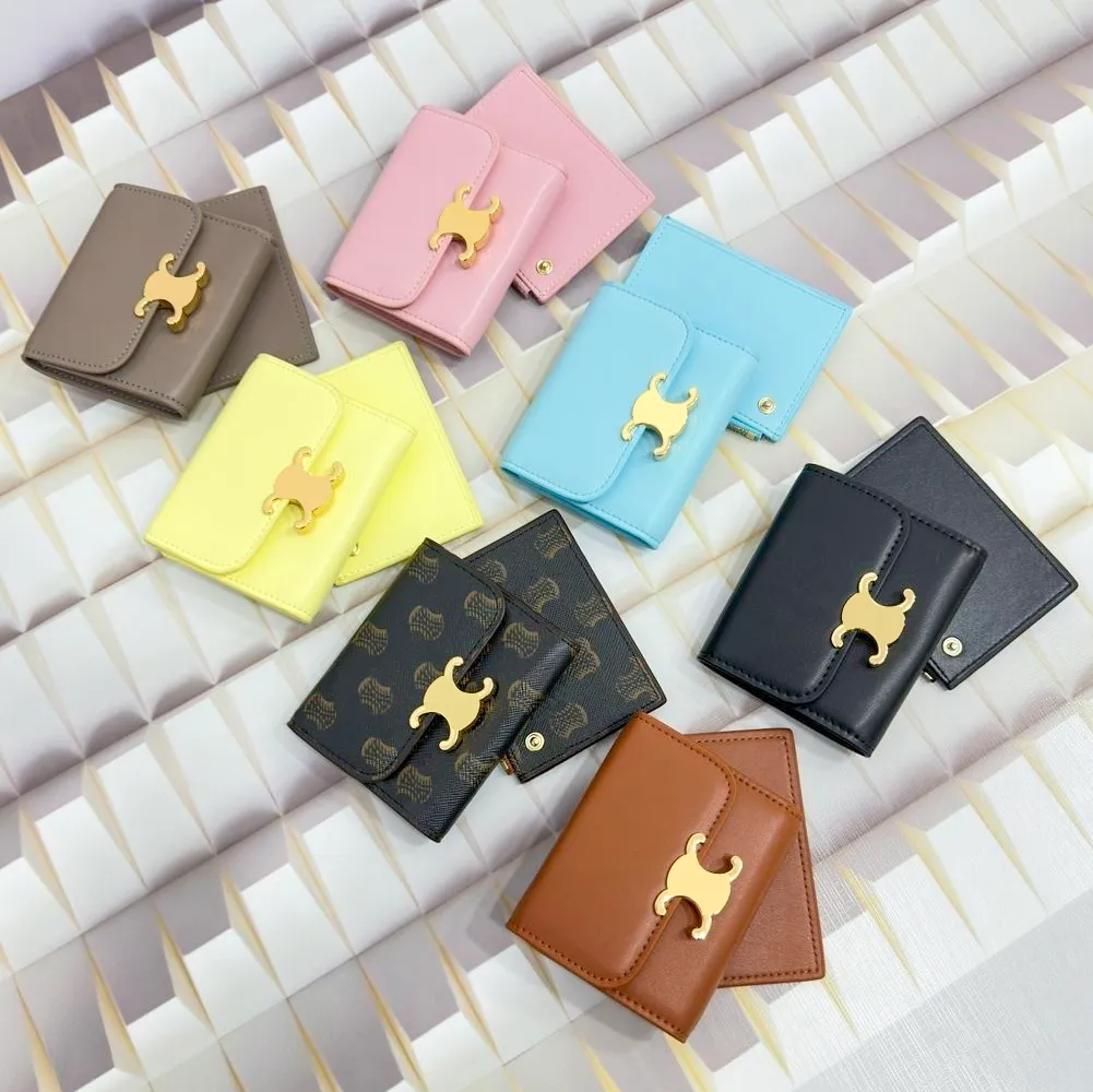 Luxury Designer Card Holder av högsta kvalitet, plånböcker, äkta lädermens modemynt plåstäckar med Box Women's Key Pouch Chain Wallet ID Cardholder Interior Slot