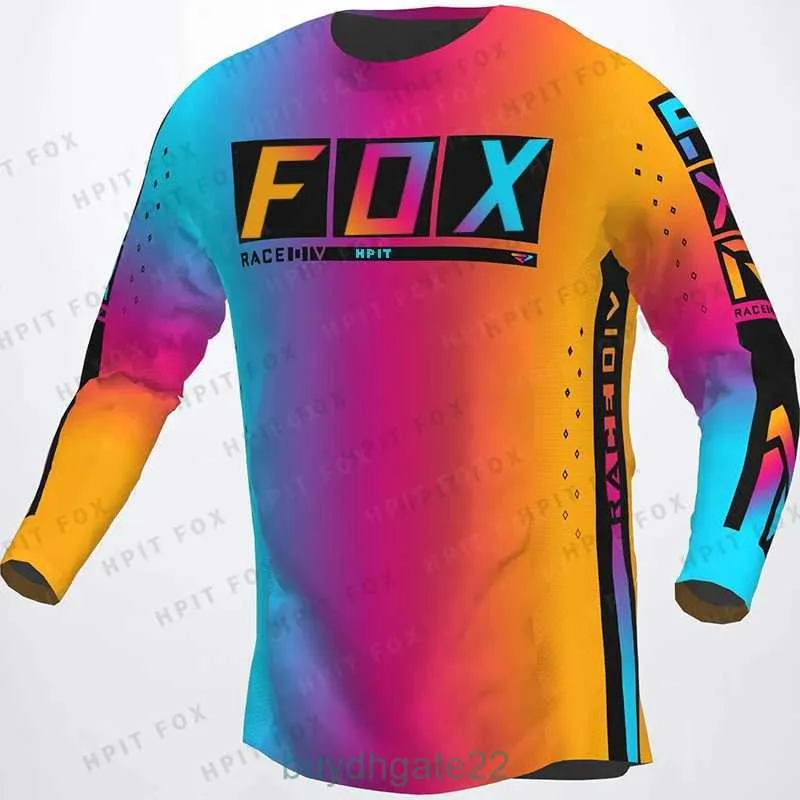 Men's T-shirts Mx Mens Summer Long-sleeved Downhill Mtb Mountain Bike Cycling Breathable Designer Clothes Motocross Jersey Hpit Fox MFA6