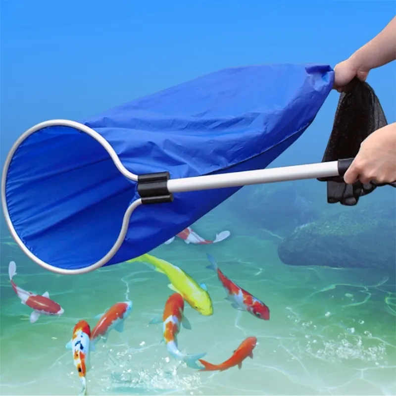 Outils créatures Aquarium japonais Koi chaussette filet filet de pêche poisson épuisette filet de capture panier en maille souple pour l'élevage de frai de poissons