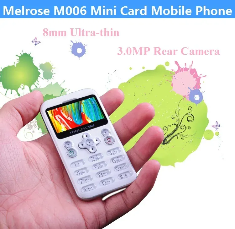 Écouteurs Original MELROSE M006 ultra-mince Mini carte téléphone portable 1.7 pouces Bluetooth 3.0MP caméra Super mince étudiant petite taille téléphone portable