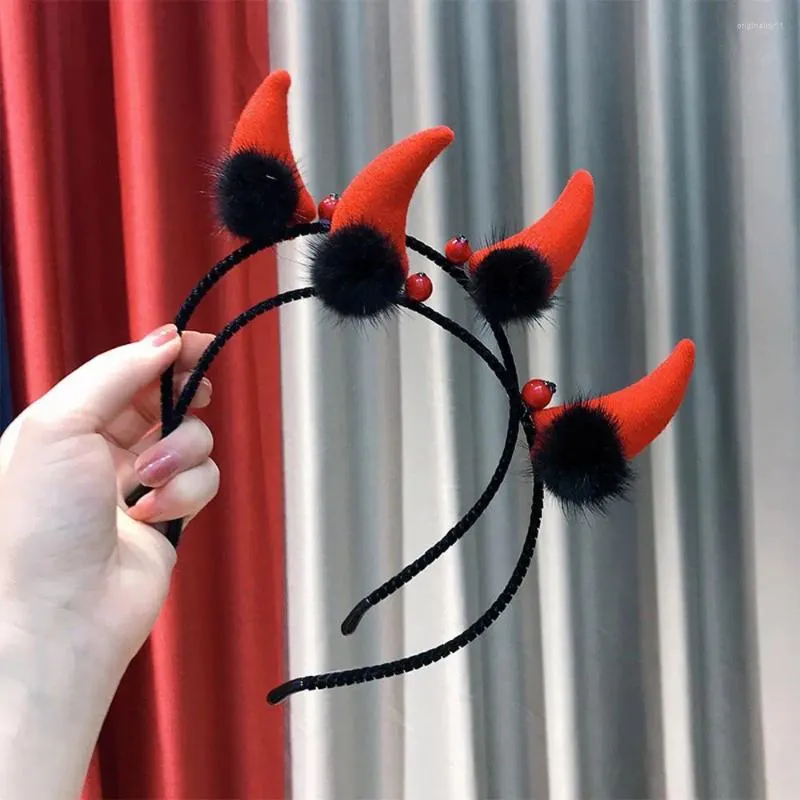 Hair Accessories Lovely Festival Hairband Fluffy Party Dress Halloween Headdress Cute Hoop Women Evil Bull Horn Headband